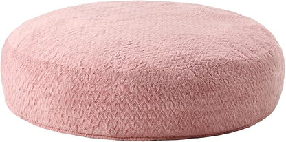 Hobestluk 6ft Bean Bag Chairs for Adults Large Beanbag Chair with Chevron Plush Fur Cover Big Bean Bag Chair for Living Room Bedroom Dorm Office - Pink (70" x 70" x 15")