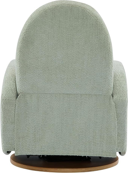Christopher Knight Home Sidney Boucle Fabric Upholstered 360° Swivel Chair, Push-Back Recliner, Solid Wood Glider Recliner with Rotation, Living Room Lounge Chair, Adjustable Backrest, Greyish Green