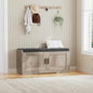 2-Tier Storage Bench, Shoe Bench with Thickened Padded Seat Cushion, Entryway Bench with 2 Doors, Adjustable Shelf, 13.8" D x 37.4" W x 18.5" H, for Entryway, Living Room, Bedroom, Greige