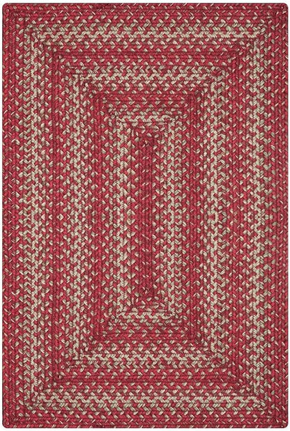 Homespice Apple Pie Red Jute Braided Rug 5x8' for Living Room, Bedroom Rug and Dining Room. Pet Friendly. Decor Styles- Farmhouse Rug, Rustic, Vintage, Cottage, Primitive, Country, Boho Rug