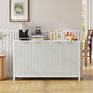 Buffet Cabinet with Storage, 55" Sideboard with 4 Doors and Adjustable Shelves, Modern Credenza Buffet Table Media Console for Dining Room Living Room Entryway, White