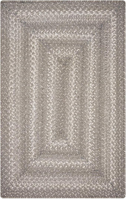 Grey Cloud Jute Braided Area Rug, 4x6' Rectangle, Grey, Warm Farmhouse Decor, Perfect for Kitchens and Large Entryways - Durable, Reversible and Easy to Clean