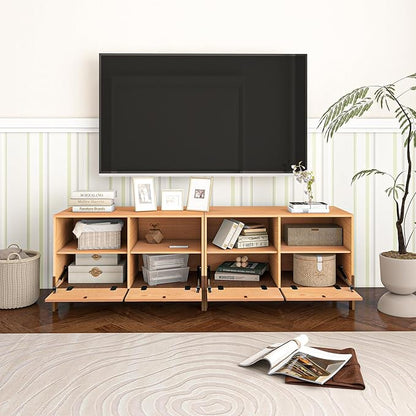 Sebastack TV Stand, Expandable Television Stand, Customizable Coffee Table with Drawer, Entertainment Center and Media Console with Storage for Living Room, Bedroom, 31 inch Beech Color (1 pcs)