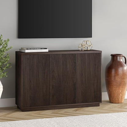Henn&Hart 48" Wide Rectangular Buffet Table in Warm Brown, for Home, Living Room, Bedroom, Entertainment Room, Office