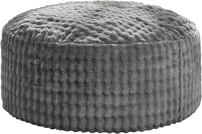 Hobestluk Bean Bag Chairs 4ft Beanbag Chair with Filler Adult Bean Bags with Fluffy & Machine Washable Cover, Giant Bean Bag Chairs for Adults (Grey, 4FT-44" x 44" x 24")
