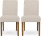 Christopher Knight Home Kuna Contemporary Upholstered Dining Chair (Set of 2), Beige + Weathered Brown