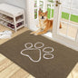 OLANLY Door Mat for Muddy Dog Paws 48x30, Ultra Absorbent Chenille Mud Doormat with Paw Print Design, Non-Slip Washable Doormat for Indoor Entryway, Quick-Dry Pet Bed Mats for Dirty Dogs, Tan