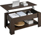 Yaheetech Lift Top Coffee Table with Hidden Compartment and Storage Shelf, Rising Tabletop Dining Table for Living Room Reception Room, 38.6in L, Espresso