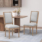 Merax Upholstered Solid Wood Dining Chairs Set of 2, French Country Style Accent Side Seating Furniture for Kitchen, Living Room, Cushioned Back, Light Grey