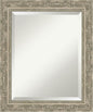 Amanti Art Bathroom Mirror for Over Sink, 25x21 Filigree Silver Rectangle Vanity Mirror, Small Traditional Frame, Hangs Horizonally and Vertically, Bathroom Wall Decor, Beveled Edge
