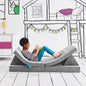 Yourigami Kids and Toddler Play Couch, Convertible Folding Sofa, Durable Foam Modular Design, Mountain Gray