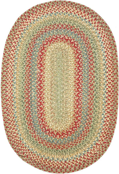 Homespice Azalea Multicolor Oval Braided Rugs, Jute, 8x10' - Perfect Country Primitive Decor for Bedroom, Living Room, Everywhere