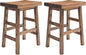 Alaterre Furniture Durango 26-Inch Industrial Wood Counter-Height Stools – Set of 2 Rustic Saddle Seat Bar Stools - Vintage Style with Light or Dark Lacquer Finish for Kitchen Island or Home Bar