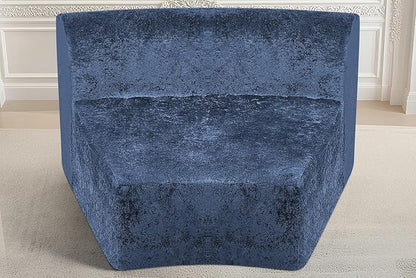Homguava Modular Sectional Sofa, Memory Foam Couch Single Sofa Chair with Deep Seat, Modern Upholstered Sofa Couches for Living Room Apartment Office, No Assembly Required, Blue