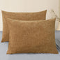 CaliTime Throw Pillow Covers Decorative 20 X 26 Inches Pack of 2 Cozy Chenille Standard Pillow Shams Cases for Couch Sofa Bed Living Room Home Apricot Brown