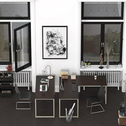 SHW Mission 55-Inch Home Office Computer Desk, Espresso
