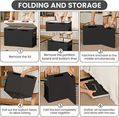 80L Large Toy Storage Box with Lid, Large Toy Box Chest for Kids, Girls and Boys, Nursery Room and Living Room, 26"x13" x16" (black-animal)