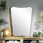 Gold Mirror for Bathroom, Asymmetrical Mirrors for Wall, Vintage Vanity Mirror, Irregular Mirror in Stainless Steel, 22 x 30 Antique Brass Wavy Mirrors Wall Mounted Vertically Only
