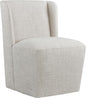 Dining Chairs with Casters No Assembly Upholstered Wingback Single Sofa Armless Deskchair for Bedroom Waiting Room Kitchen Diningroom