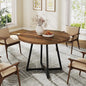 Tribesigns Round Dining Table for 2, 31.5" Industrial Dinner Table with Metal Base, Kitchen Table for Dining Room, Small Space, Apartment, Rustic Brown & Black