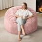 4ft Bean Bag Chairs for Adults Large Beanbag Chair with Stripe Plush Cover Big Bean Bag Chair for Living Room Bedroom Dorm Office