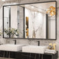 Keonjinn 60 x 36 Inch Black Bathroom Mirrors for Over Sink, Large Metal Framed Rectangle Vanity Mirror for Wall, Matte Black, Square Corner, Oversized, Sturdy & Solid(Horizontal/Vertical)