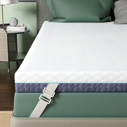 2 Inch Memory Foam Mattress Topper King Size, Soft Mattress Topper for Back Pain Relief, Orthopedic Bed Topper with 2-Sided Breathable Cover, Ergonomic 5-Zone Design, CertiPUR-US Certified
