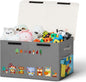 80L Large Toy Storage Box with Lid, Large Toy Box Chest for Kids, Girls and Boys, Nursery Room and Living Room, 26"x13" x16" (grey-animal)