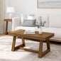 Plank+Beam Classic Rectangular Coffee Table, 40 Inch Farmhouse Coffee Table, Mini Center Tables for Small Spaces, Small Living Space Tea Table, Pecan Wirebrush