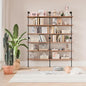 Industrial Ladder Shelf Bookcase, Wall Mounted Rustic Bookshelf, Retro Wood Metal Pipe Industrial Shelves for Living Room(Weathered Brown, 6 Tier - 10" D x 70" W x 82.5" H)