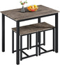 Yaheetech 3 Piece Dining Table Set - Kitchen Table & Chair Sets for 2 - Compact Table w/ 2 Stools & Space Saving Design for Dining Room Living Room Apartment Pub, Drift Brown