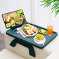 SINWANT Couch Arm Table Tray, Bamboo Sofa Arm Clip on Table, Foldable Couch Armrest Tray with 360° Phone Holder,Portable Sofa Tables for Remote Snack