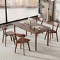 59 Inch Solid Wood Dining Table for 4-6, Farmhouse Kitchen Table with Large Tabletop, Mid Century Modern Table for Dining Room, Living Room, Kitchen, Easy Assembly, Walnut