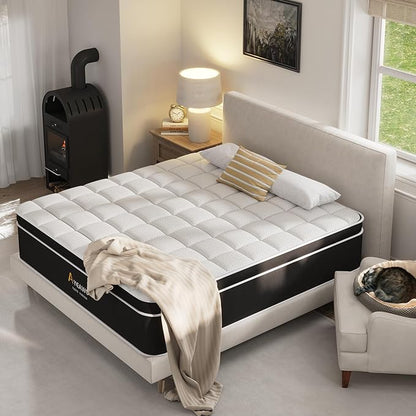 Firm Queen Mattress, 12 Inch Gel Memory Foam Hybrid Mattress Queen Size with Pocket Springs, Pressure Relief & Motion Isolation, Upgraded Support Bed in a Box, 365-Night Trial, CertiPUR-US
