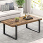 FOLUBAN Coffee Table, Modern Rustic Wood and Metal Center Table, Industrial Rectangle Cocktail Tea Table for Living Room, Brown, 47 Inch