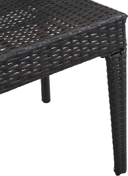 Merax Outdoor Dining Chairs Set of 2,Stackable Chairs with UV-Resistant PE Rattan and Steel Frame for Patio,Garden,Balcony,Supports 400lbs,Brown Multi