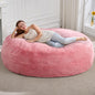Hobestluk 6ft Bean Bag Chairs for Adults Large Beanbag Chair with Plush Faux Fur Cover Big Bean Bag Chair for Living Room Bedroom Dorm Office - Pink (70" x 70" x 15")