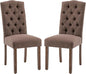Tufted Upholstered Parsons Dining Chair Set Fabric Diner Accent Stylish Modern Kitchen Living Room with Button Sturdy Solid Wood Legs
