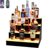 MESAlLUP Acrylic 16 Inch 4 Tier High Light LED Detachable Liquor Bottle Display Shelf with Remote Control, Mulit Color Lighting for Home Mini Bar, Restaurants & Party Use(Without Power Bank)
