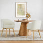 Wooden Dining Chairs Set of 2, Fabric Upholstered Modern Dining Room Chairs with Barrel Backrest & Double-Layer Thick Cushion for Living Room, Restaurant, Kitchen and Café, Beige
