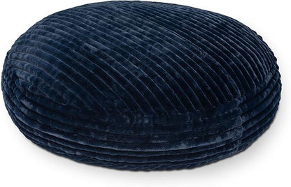 Jaxx 6 Foot Cocoon - 2-in-1 Convertible Bean Bag Bed & Large Bean Bag Chair for Adults, Premium Luxe Faux Fur - Mondo Midnight Blue