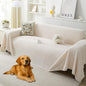 HAOMAIJIA Faux Fur Sofa Covers Couch Covers for 3 Cushion Couch Sofa Pet Friendly Soft Non Slip Couch Cover for Dogs Washable Sectional Couch Covers L Shape Furniture Protector (Off White, 71"x150")