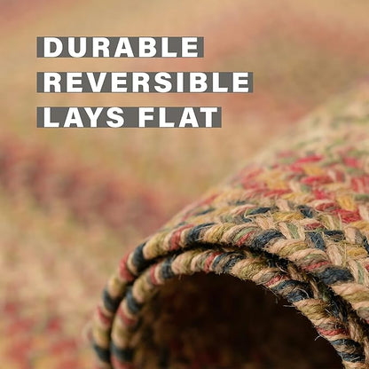 Kingston Oval Braided Rug 2x3' – A Multicolored Rug of Jute to Use in Kitchen, Entryway and Bathroom