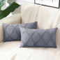 decorUhome Throw Pillow Covers 12x20 Inch Set of 2, Soft Plush Faux Fur Wool Lumbar Blue Grey Couch Pillow Covers, Decorative Neutral Pillow Cases for Bed Sofa Living Room Home Decor