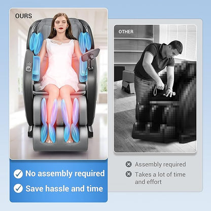 Full Body Zero Gravity Shiatsu Massage Chair with Fully Assembled, LCD Screen, Shortcut Keys, USB Charging Port, Heat, for Loved Ones, Parents, Black