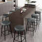 Counter Height Bar Stools, 26" H Backless Bar Stools Set of 8, Upholstered Faux Leather Kitchen Counter Stools, Mid Century Modern, Kitchen Island Home Bar, Pub, Black Blue