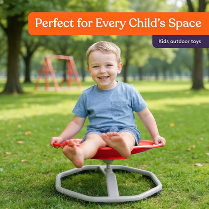 Special Supplies Spinning Chair for Kids- Versatile Kids Sit and Spin Sensory Chair for Training Body Coordination - Sensory Swivel Chair for Playroom, Bedroom, or Nursery (Red)