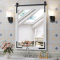 Farmhouse Bathroom Mirror 24x32 Inch, White Wood Framed Decorativeative Rustic Mirror, Rectangle Wall Decorative Mirrors for Entryway, Courtyard, Bedroom