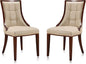 Manhattan Comfort Fifth Avenue Faux Leather Dining Chairs, Parsons Accent Furniture with Padded Wingback Seat, Fine Rectangular Stitching and Solid Beech Wood Frame, Set of 2, Cream