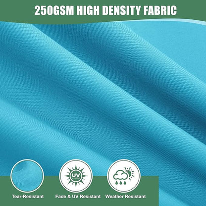 Chaise Lounge Cushions Outdoor Set of 2 - Waterproof and Fade Resistant Sun Lounger Replacement Cushions - Patio Lounger Pads with Removable Cover for Pool, Deck, Lawn, 80 x 26 x 3 Inch, Teal